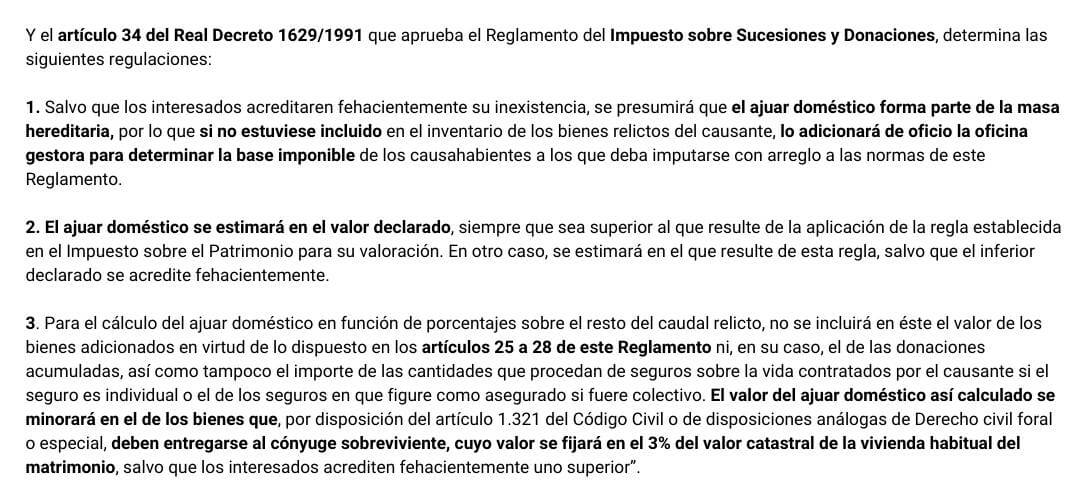 Novedades en las exclusiones del ajuar doméstico para el impuesto de sucesiones